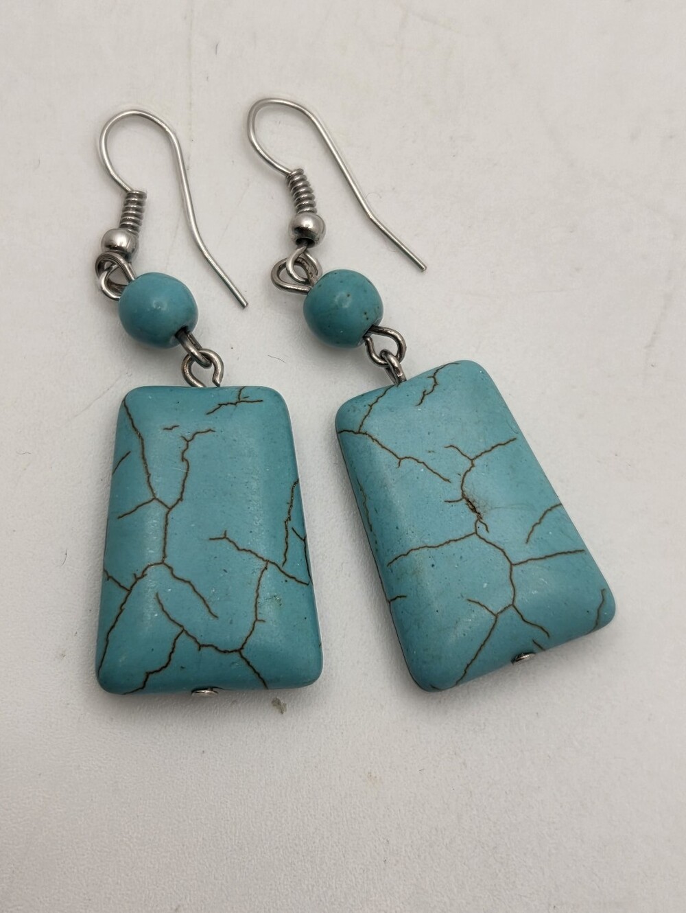 ​Vintage Boho Turquoise Drop Dangle Earrings Southwestern Stone Dangle Fishhook